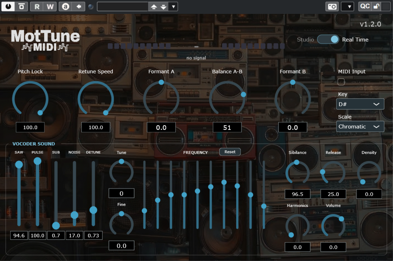 MotTune MIDI プラグイン画面